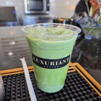 Luxuriant Coffee - Iced Matcha with Vanilla Syrup - Coffee & Tea Near Me - Riverside, California