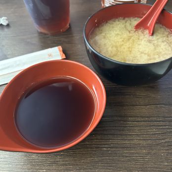 Umebana - Miso soup and tempura dipping sauce - Japanese Near Me - Duarte, California Umebana - Miso soup and tempura dipping sauce - Japanese Near Me - Duarte, California