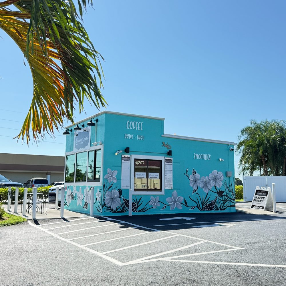 Gourmet Latte - Store front with drive thru and walk up window. - Coffee & Tea Near Me - Cape Coral, Florida