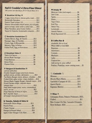 Menu photo 1 Sal & Cookie’s Brooklyn, NY Menu photo 1 Sal & Cookie’s Brooklyn, NY