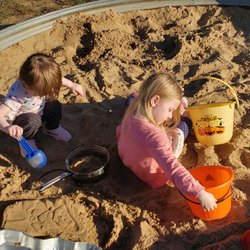 Hicks Family Farms - My girls playing in one of the several sandboxes.