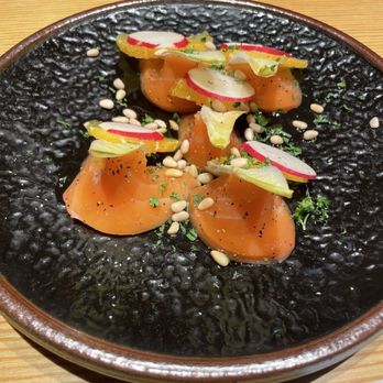 Tendon Kohaku - Salmon carpaccio - Japanese Near Me - Bellevue, Washington