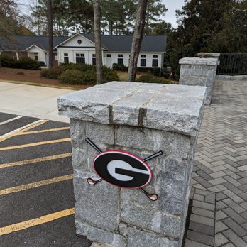 UGA Golf Course - Outside. Entrance columns with UGA Golf logo. View from parking lot. - Golf Near Me - Athens, Georgia