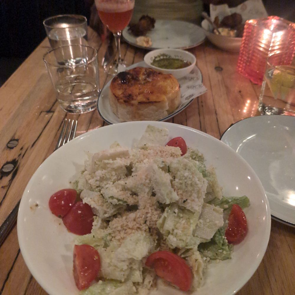 Romana salad and Fococi bread
