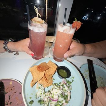 Hipico Rooftop Bar - House Drinks ‍‍with Shrimp Ceviche - Bars Near Me - Arcadia, California