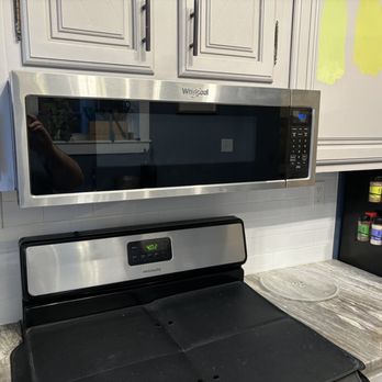 All Star Electrical Services - Microwave installed above stove - Electricians Near Me - Philadelphia, Pennsylvania All Star Electrical Services - Microwave installed above stove - Electricians Near Me - Philadelphia, Pennsylvania