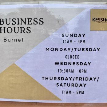 Kessho - Burnet Road location hours. Closed Mon-Tue. - Chocolatiers & Shops Near Me - Austin, Texas