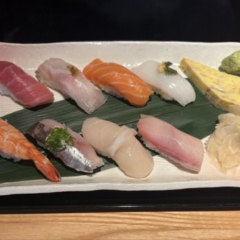 Ise-Shima Restaurant - 8 pc Nigiri sushi, Tamago came with salad. The miso soup was never served, but it is included on their online menu. - Japanese Near Me - Torrance, California Ise-Shima Restaurant - 8 pc Nigiri sushi, Tamago came with salad. The miso soup was never served, but it is included on their online menu. - Japanese Near Me - Torrance, California