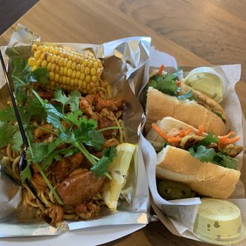 Y Tea Cafe - Cajun Crawfish Noodle and Thai Grill Chicken Sandwich - Sandwiches Near Me - Garden Grove, California Y Tea Cafe - Cajun Crawfish Noodle and Thai Grill Chicken Sandwich - Sandwiches Near Me - Garden Grove, California