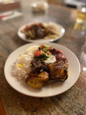 Photo of Caspian Restaurant - Mountain View, CA, US. 27. Chicken and Koobideh Combo 28. Salmon Kabob