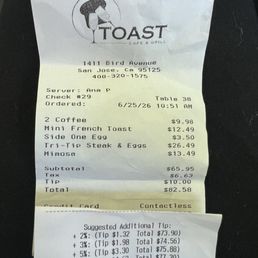 Receipt and sad tip request