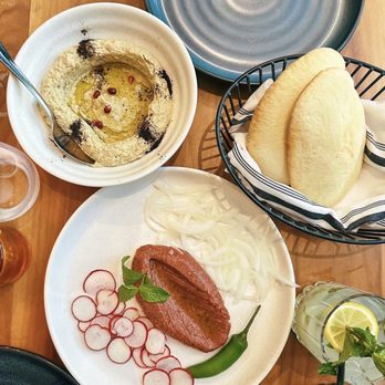 Amar Mediterranean Kitchen & Bar - Baba Ghannouj, Pita Bread, kibbeh niya - Seafood Near Me - Delray Beach, Florida