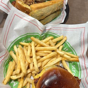 Farmer Boys - Chicken sandwich w/fried zucchini and burger with avocado bacon and fries - Breakfast & Brunch Near Me - Perris, California