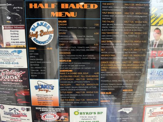 Menu photo 1 Blakes Half Baked Asheboro, NC