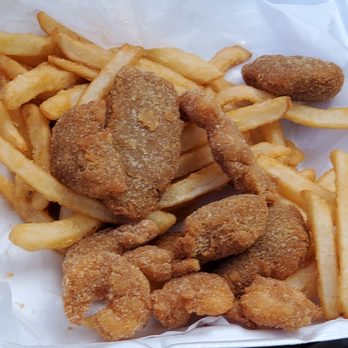 Lawrence's Fish & Shrimp - This was it.  For $10.00. - Seafood Near Me - Hillside, Illinois