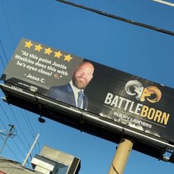 Battle Born Injury Lawyers - Billboard with me on it