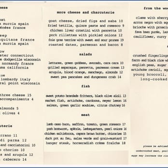 AOC - Menu~05/20/2012 - Cocktail Bars Near Me - Los Angeles, California