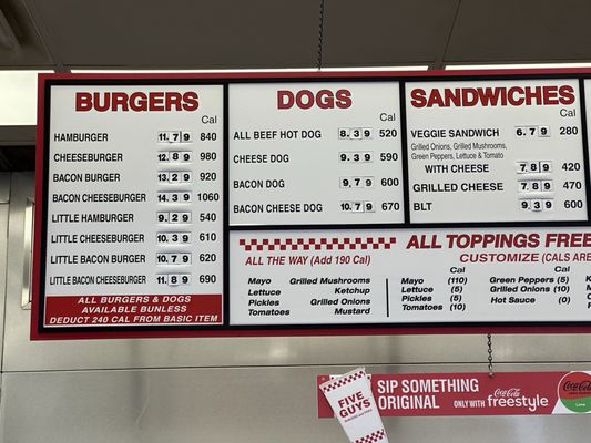 Menu photo 1 Five Guys Huntington Beach, CA