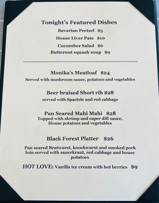 Menu photo 7 Black Forest Restaurant Naples, FL