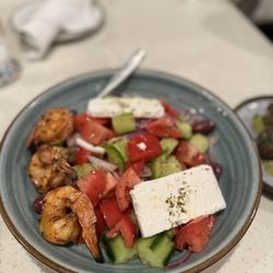 Our Mom Eugenia - Mosaic - Greek Salad with added shrimp
