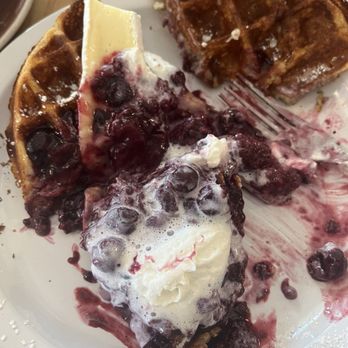 The Farmacy - Waffle with Brie cheese and a berry compote - Coffee & Tea Near Me - Albuquerque, New Mexico The Farmacy - Waffle with Brie cheese and a berry compote - Coffee & Tea Near Me - Albuquerque, New Mexico