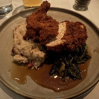 South City Kitchen - Chicken, Mashed Yukon Gold Potatoes, Collard Greens - Southern Near Me - Atlanta, Georgia