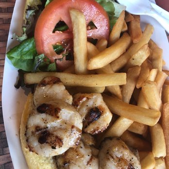 Jeremy's Ale House - Grill scallop sandwich with fries - Seafood Near Me - Freeport, New York Jeremy's Ale House - Grill scallop sandwich with fries - Seafood Near Me - Freeport, New York