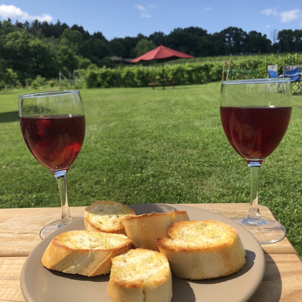 Warm fresh bread with olive oil and their great La Brusca sangria Warm fresh bread with olive oil and their great La Brusca sangria