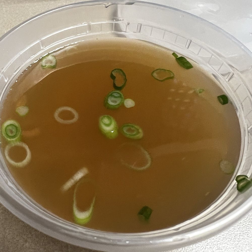 Miso soup that came with my Kimbap Miso soup that came with my Kimbap