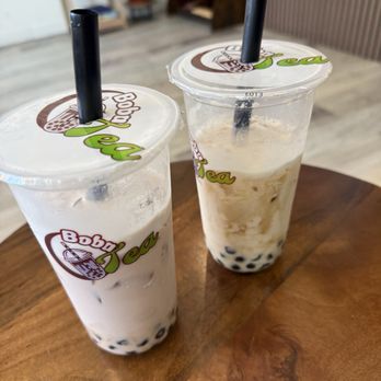 Qtea Boba - Rose Milk Tea and Earl Gray Milk Tea w/ boba - Bubble Tea Near Me - Sherman Oaks, California