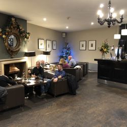 White Hart Hotel - Lobby/bar area of the White Hart, Lincoln, England.