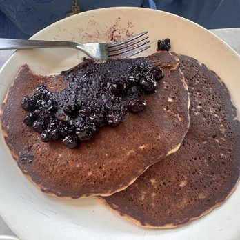 True Food Kitchen - vegan blueberry pancakes with blueberry compote on top - New American Near Me - Houston, Texas