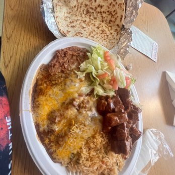 Teran's Restaurant - Enchilada plate with Carne Guisada - Mexican Near Me - San Antonio, Texas