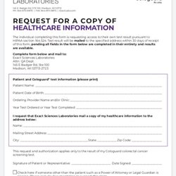 Exact Sciences - This form was emailed after I called. Can't get results in writing. Until this is done.