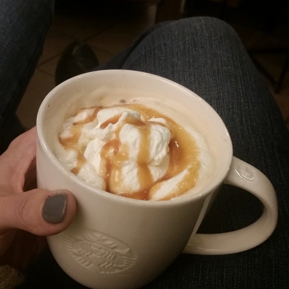 Starbucks - White chocolate caramel latte. - Coffee & Tea Near Me - Helena, Montana Starbucks - White chocolate caramel latte. - Coffee & Tea Near Me - Helena, Montana