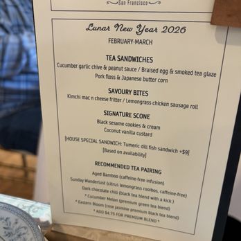 Dartealing Lounge - Lunar new year menu 2026 - Tea Rooms Near Me - San Francisco, California Dartealing Lounge - Lunar new year menu 2026 - Tea Rooms Near Me - San Francisco, California