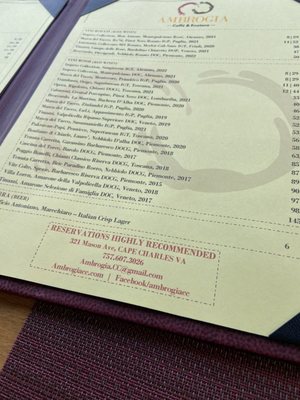 Menu photo 1 Ambrogia Caffe’ & Enoteca Cape Charles, VA