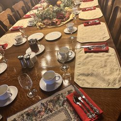 The  Hancock House Bed & Breakfast - Breakfast set up