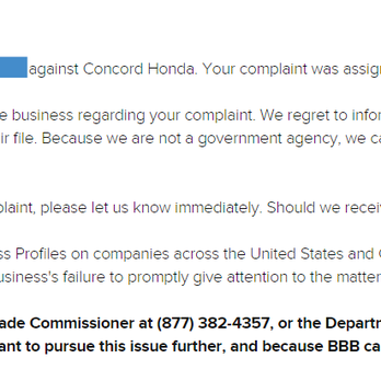 Concord Honda - So shady, they won't even respond to the BBB. Know what companies ignore BBB inquiries? Super shady ones. - Auto Repair Near Me - Concord, California Concord Honda - So shady, they won't even respond to the BBB. Know what companies ignore BBB inquiries? Super shady ones. - Auto Repair Near Me - Concord, California