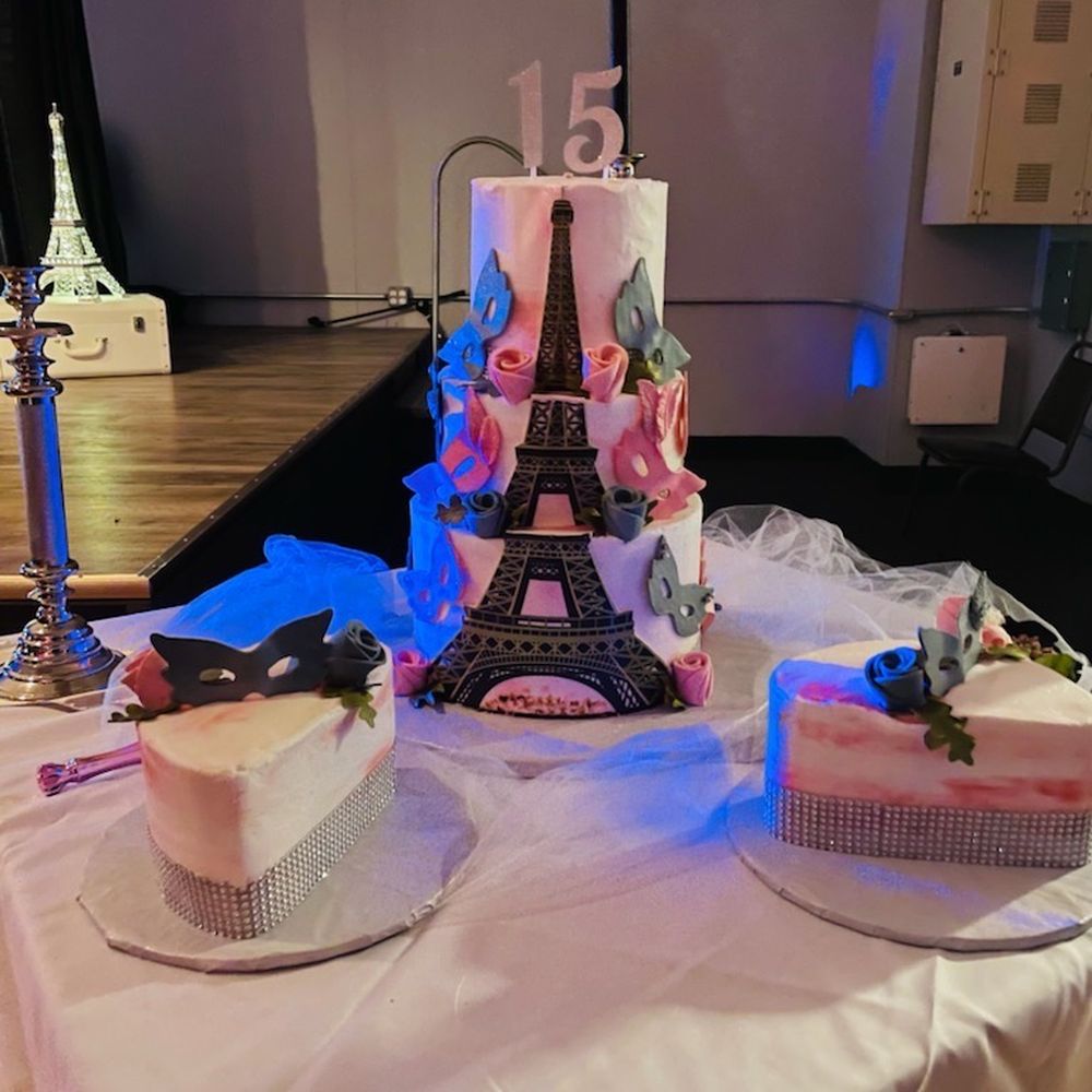 Sweet 15 Paris theme cake Sweet 15 Paris theme cake