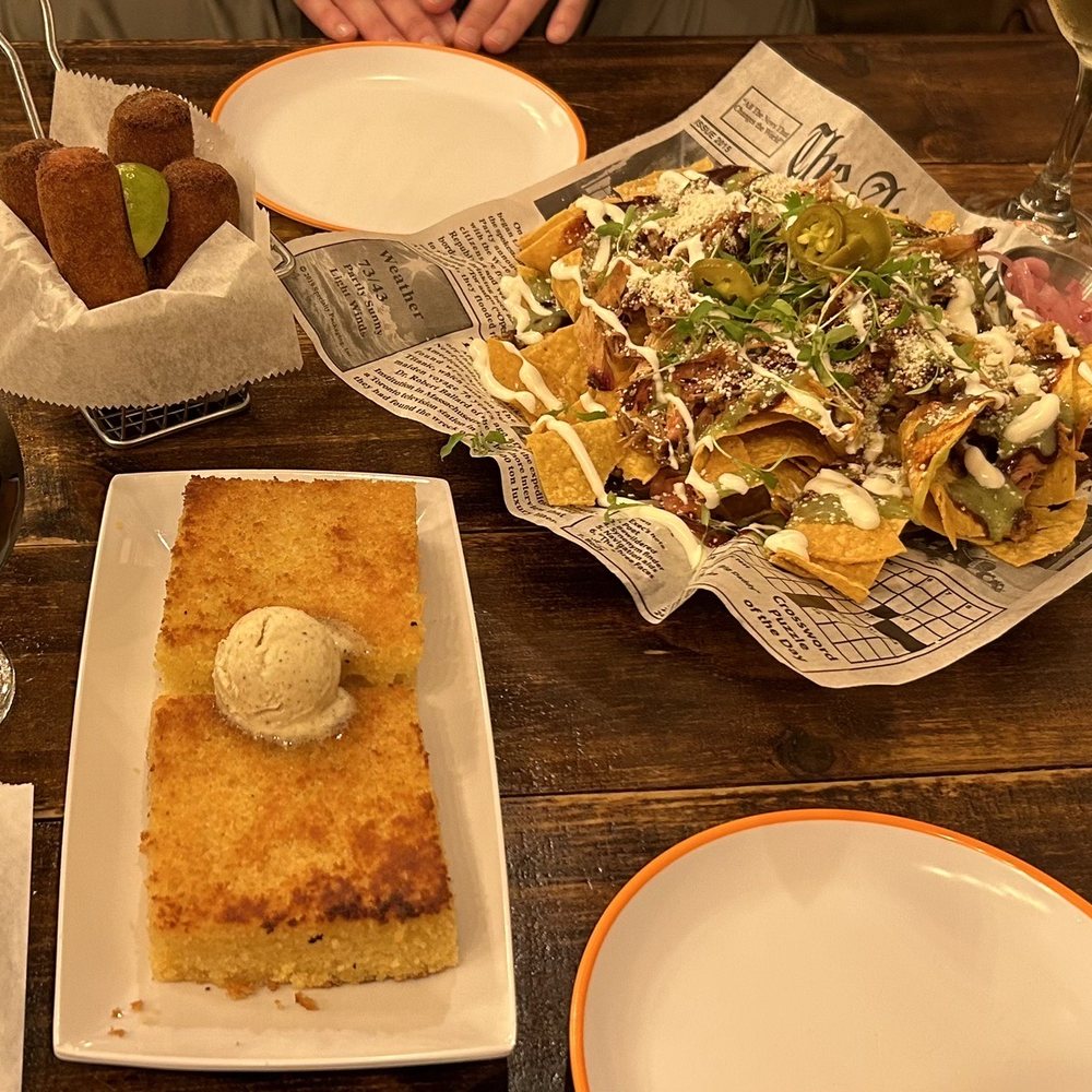 Smoke and Dough - Cornbread, croquetas and pulled pork nachos! - Barbeque Near Me - Miami, Florida Smoke and Dough - Cornbread, croquetas and pulled pork nachos! - Barbeque Near Me - Miami, Florida