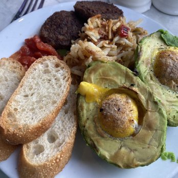 Farm Bell Kitchen - Avocado Egg Bake Brunch with Sausage - Excellent! - Southern Near Me - Charlottesville, Virginia Farm Bell Kitchen - Avocado Egg Bake Brunch with Sausage - Excellent! - Southern Near Me - Charlottesville, Virginia