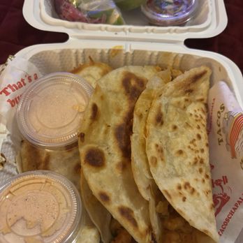 Tacos Chapala - Shrimp tacos! Baby shrimp chopped in a seasoned sauce. - Mexican Near Me - Stockton, California