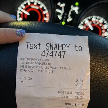 Snappy's - Receipt of the 1rs order I did and get canceled. - Burgers Near Me - Las Vegas, Nevada