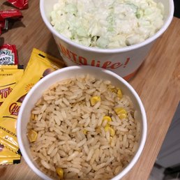 Heavy Mayo in the coleslaw. The 8 piece meal came with 1 coleslaw and 3 of these mini rice bowls. Heavy Mayo in the coleslaw. The 8 piece meal came with 1 coleslaw and 3 of these mini rice bowls.