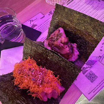 Mai - Spicy tuna hand roll, foie gras duck hand roll - Izakaya Near Me - Boston, Massachusetts