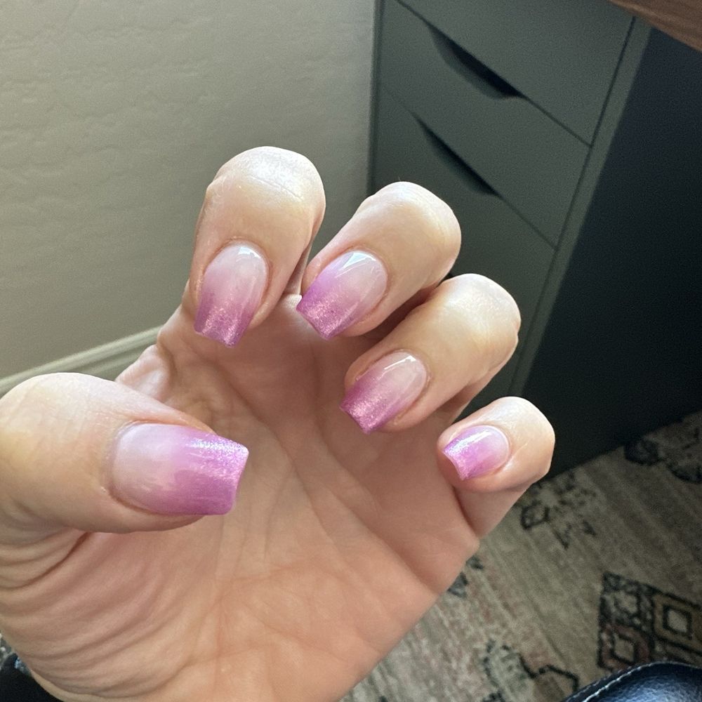 B Nails & Lashes - Hard gel w glitter ombre - Nail Salons Near Me - Las Vegas, Nevada