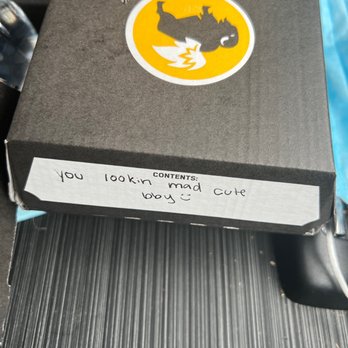 Buffalo Wild Wings - a box with a sticker on it - Chicken Wings Near Me - Hermitage, Pennsylvania