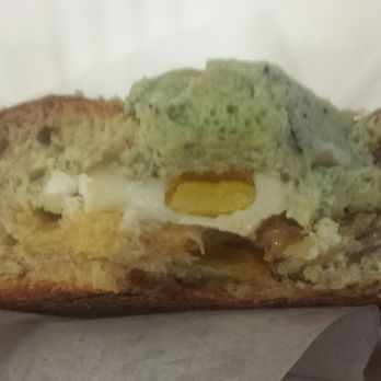 Donut Dynamite - The inside of my Brekkie Bun. - Donuts Near Me - Wailuku, Hawaii Donut Dynamite - The inside of my Brekkie Bun. - Donuts Near Me - Wailuku, Hawaii