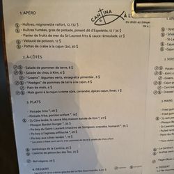 Côté Est - French menu